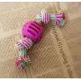 Pet Toys Great 3 PCS Pet Dog Toys Chew Teeth Clean Outdoor Traning Fun Playing Rope Ball(Blue) (Color : Rose Red)