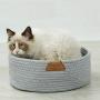 Cat Bed Basket Nest Round Cotton Rope Woven Warm Medium,Pet Sleeping Bed House Cute Fun Scratcher Scratching Scratch Mat Pad for Puppy Small Dogs Indoor Play Eco Washable Winter Summer