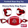 Pets First NCAA Ohio State Buckeyes Football Dog Toy, Tough Quality Nylon Materials, Strong Pull Ropes, Inner Squeaker, Collegiate Team Color