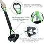 FymuSing 31.5'' Long Handle Pooper Scooper for Dogs, Portable Dog Pooper Scooper with Long Handle & High Strength Durable Spring, Foldable Dog Poop Waste Pick Up Rake