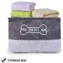 DOZCA Felt Dog Toy Box, Dog Basket with Bone Shaped Metal Handle, Dog Food Storage Bin for Organizing Toys, Leashes, Bandanas and Blankets DOZCA Felt Dog Toy Box, Dog Basket with Bone Shaped Metal Handle, Dog Food Storage Bin for Organizing Toys, Leashes, Bandanas and Blankets