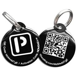 PetDwelling Light Weight Aluminum QR Code Pet ID Tag Links to Online Profile w/Emergency Contact/Google Location Stamp