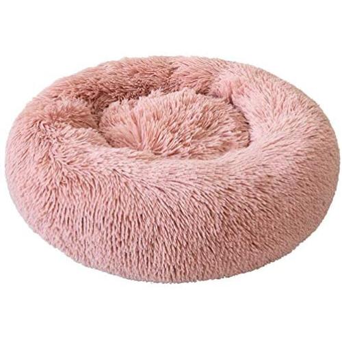 Blusea Donut Cuddler Pet Bed, Self Warming Cat Bed, Ultra-Soft Dog Calming Cushion Kennels, Washable Round Plush Sofa Bed for Cats Dogs Kittens Puppies Indoor, Diameter 15.7- 39.4