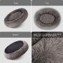 Calming Dog Bed Cat Bed Donut, Faux Fur Pet Bed Self-Warming Donut Cuddler, Comfortable Round Plush Dog Beds for Large Medium Dogs and Cats (24/32/36/44)