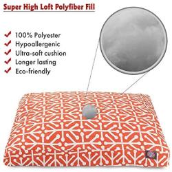 Orange Aruba Large Rectangle Indoor Outdoor Pet Dog Bed With Removable Washable Cover By Majestic Pet Products