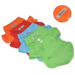 KINGMAS 4 Pack Dog Shirts Pet Puppy T-Shirt Clothes Outfit Apparel Coats Tops