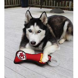 Pets First NFL Kansas City Chiefs Dental Dog TUG Toy with Squeaker. Tough PET Toy for Healthy Fun, Teething & Cleaning Pets Teeth & Gum, Team Color, one Size (KCC-3310)