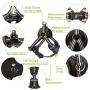 WINSEE Dog Harness and Collar Set for Large Dogs Black, Reflective Adjustable Step in Dog Halter Harnesses no Pull with Cobra Buckle Dog Collar Heavy Duty, Soft Padded Pet Vest Walking Harness