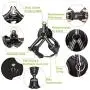 WINSEE Dog Harness and Collar Set for Large Dogs Black, Reflective Adjustable Step in Dog Halter Harnesses no Pull with Cobra Buckle Dog Collar Heavy Duty, Soft Padded Pet Vest Walking Harness WINSEE Dog Harness and Collar Set for Large Dogs Black, Reflective Adjustable Step in Dog Halter Harnesses no Pull with Cobra Buckle Dog Collar Heavy Duty, Soft Padded Pet Vest Walking Harness