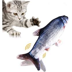 Geternal Simulation Electric Doll Fish Realistic Plush Wagging Fish Cat Interactive Toy Catnip Toys USB Charging Pets Chew Bite Supplies