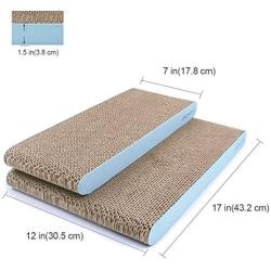 AMZNOVA Cat Scratcher Cardboard Scratching Pads Scratch Lounge Sofa Bed, Baby Blue