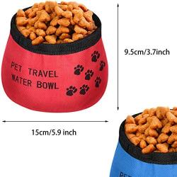 2 Pieces Collapsible Dog Bowls Cat Bowls Cloth Folding Travel Pet Bowl Container for Dog Food and Water, Portable Pet Hiking Accessories for Medium and Large Dogs Cats