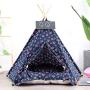 OTFTCWYP Pet Teepee Tent Dog Cat Toy House Portable Washable Pet Bed Star Pattern Not Contain Mat