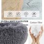 Pet Dog Calming Bed, Self-Warming Plush Round Dog Lounger Pillow Cushion Soft Luxury Faux Fur Cat Donut Bed Cuddler Nest for Pets Dogs Cats Puppies Orthopedic Joint Relief Washable, Non-slip Indoor