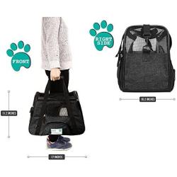 PetAmi Premium Airline Approved Soft-Sided Pet Travel Carrier | Ventilated, Comfortable Design with Safety Features | Ideal for Small to Medium Sized Cats, Dogs, and Pets