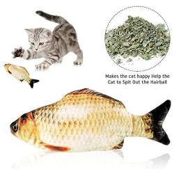 Flip Flop Fish Cat Toy, Electric Fish Cat Toy-Interactive Realistic Cat Toy Plush Simulation Fish Cat Toy-Wiggle Fish Catnip Toys-Funny Pets Chew Bite Supplies for Cat, Puppy, Kitten