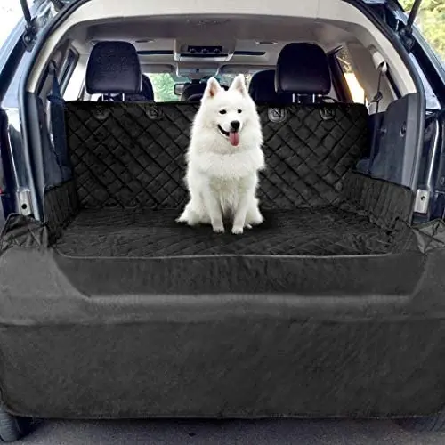 HANSPROU Cargo Liner for Dogs, Waterproof Pet Cargo Cover Dog Seat Cover Mat for SUVs Washable with Bumper Flap Protection 80 x 52 Black HANSPROU Cargo Liner for Dogs, Waterproof Pet Cargo Cover Dog Seat Cover Mat for SUVs Washable with Bumper Flap Protection 80 x 52 Black