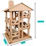 Corrugated Paper Stable Cat House,Scratching Board Cat Furniture Cat Tree Tower Cat Nest Toy Can Multi-Places for Play Sleep Grinding Claws
