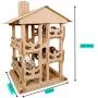 Corrugated Paper Stable Cat House,Scratching Board Cat Furniture Cat Tree Tower Cat Nest Toy Can Multi-Places for Play Sleep Grinding Claws