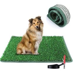 TSIANHUZY Dog Grass Pad Hemming Design, Artificial Turf Grass Dog Pee Pad, Washable Replacement Grass Mats Training for Indoor Outdoor Use - with a Dog Whistle