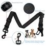 2 Pack Upgraded Dog Seat Belt, 2 in 1 Adjustable Dog Car Seatbelts with Bungee Buffer, Heavy Duty Reflective Nylon Elastic Pet Safety Belt Connect to Dog Harness in Vehicle Travel Daily Use by RuiChy