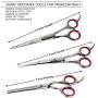 Laazar Cat and Dog Pet Grooming Scissors Kit with Leather Pouch (3-Piece Set) | Includes 7.5” Straight, 7.5” Curved and 7” Thinning Shears | Sharp Groomer Tools for Beginners and Professionals