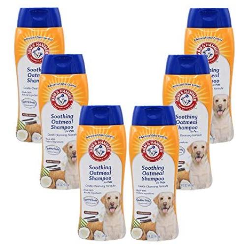 Arm & Hammer for Pets Soothing Oatmeal Pet Shampoo | Moisturizing Dog Shampoo with Gentle Cleansing Formula | Vanilla Coconut, 20 Ounces - 6 Pack Shampoo for Pets