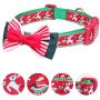 Pet Rejoir Dog Collar– Paisley Daisy Flamingo Patterns Christmas and Solid Dog Collar with Removable Bowtie– Neck 11~15'', 15~19'' and 19~25'' Adjustable Pet Collar for Small Medium and Large Dogs