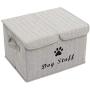 Brabtod Canvas Dog Toy Storage - for Dog Toy Basket for organizing Dog cat Toys and Dog Stuff-Light Grey