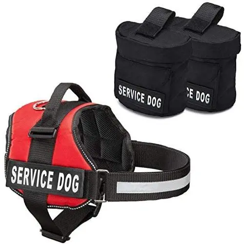 Industrial Puppy Service Dog Vest with Hook and Loop Straps and Detachable Backpacks - Harnesses in 7 Sizes from XXS to XXL - Service Dog Harness Features Reflective Patch and Comfortable Mesh Design Industrial Puppy Service Dog Vest with Hook and Loop Straps and Detachable Backpacks - Harnesses in 7 Sizes from XXS to XXL - Service Dog Harness Features Reflective Patch and Comfortable Mesh Design