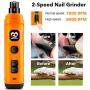 Casfuy Dog Nail Grinder with 2 LED Light - New Version 2-Speed Powerful Electric Pet Nail Trimmer Professional Quiet Painless Paws Grooming & Smoothing for Small Medium Large Dogs and Cats