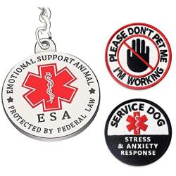 Dogs ESA Tag Sevice Dog Patches 3 PCS Please DO NOT PET Working Patches for Dog Vest Hook Loop Patches