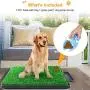 TSIANHUZY Dog Grass Pad with Tray, Artificial Turf Dog Grass Pee Pad Potty Training for Indoor Outdoor Use, Washable Replacement Potty Mat for Puppy and Small Pet - with a Pet Poop Pick-up Tool