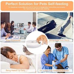 XINGPIN Automatic Cat Food Feeder 6-Meal F6 Pet Timed Auto Feeder for Small Dogs with Programmable Timer, Food Dispenser for Dry and Wet Food, Electronic Smart Feeder Bowl,Dual Power Supply (White)