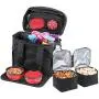 Bundaloo Dog Travel Bag Accessories Supplies Organizer 5-Piece Set with Shoulder Strap | 2 Lined Pet Food Containers, 2 Collapsible Feeding Bowls. Everyday Dogs Essentials Bundaloo Dog Travel Bag Accessories Supplies Organizer 5-Piece Set with Shoulder Strap | 2 Lined Pet Food Containers, 2 Collapsible Feeding Bowls. Everyday Dogs Essentials
