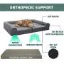 Eterish Orthopedic Dog Bed for Medium, Large Dogs, Egg-Crate Foam Dog Bed with Removable Cover, Pet Bed Machine Washable, Grey Eterish Orthopedic Dog Bed for Medium, Large Dogs, Egg-Crate Foam Dog Bed with Removable Cover, Pet Bed Machine Washable, Grey