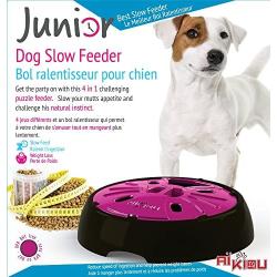 AïKiou Dog Bowl - Slow Feed and Fun Interactive Activity Feeder for Junior Dogs