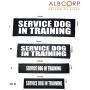 Albcorp Reflective Dog Patches with Hook Backing -Service Dog, Service Dog In Training, Do Not Pet, Emotional Support, Therapy Dog, Best Friend, In Training for Animal Vest Harnesses, Collars, Leashes