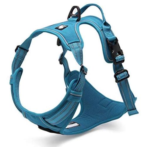 Chais Choice Best Outdoor Adventure Dog Harness. 3M Reflective Vest Caution - Please Measure Dog Before Ordering! Matching Leash and Collar Available