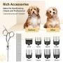 OMORC Dog Clippers with 12V High Power for Thick Coats, Professional Heavy Duty Dog Grooming Kit, Plug-in & Quiet Pet Clippers with 8 Comb Guides, 1 Scissor, 1 Comb, 1 Cleaning Brush
