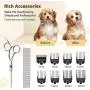 OMORC Dog Clippers with 12V High Power for Thick Coats, Professional Heavy Duty Dog Grooming Kit, Plug-in & Quiet Pet Clippers with 8 Comb Guides, 1 Scissor, 1 Comb, 1 Cleaning Brush