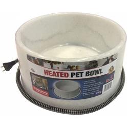 Farm Innovators Model P-60S 1-1/2-Gallon Round Heated Pet Bowl, Grey, 60-Watt