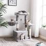 BEWISHOME Large Cat Tree Condo Bundle with Small Cat Tower with Sisal Scratching Posts Perches Houses Cat Furniture Kitty Activity Center Kitten Play House MMJ05G11L