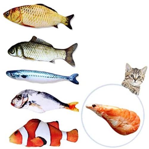 mulei Fish Cat Toy Catnip Kicker Chew Bite Treat Pillow Set Flopping Fish Shape Doll Pet Natural Non-Toxic for Cats Kittens