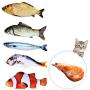 mulei Fish Cat Toy Catnip Kicker Chew Bite Treat Pillow Set Flopping Fish Shape Doll Pet Natural Non-Toxic for Cats Kittens