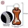 Pets First NCAA Texas Longhorns College Dental Tough Dog TUG Bone Toy with Built-in Squeaker Attached to a Safe Rubber Teething Toothbrush PET Toy