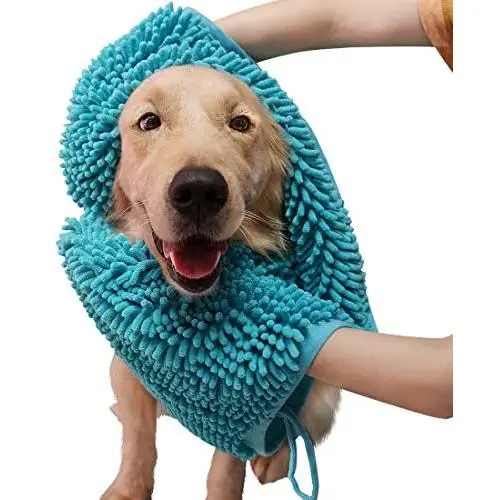MIGECON Ultra Absorbent Quick Dry Pet Bath Towels Soft Chenille Material Hand Pocket Design for Large, Medium, Small Dogs and Cats MIGECON Ultra Absorbent Quick Dry Pet Bath Towels Soft Chenille Material Hand Pocket Design for Large, Medium, Small Dogs and Cats