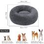 Neekor Cat Dog Beds, Soft Plush Donut Pet Bedding Winter Warm Sleeping Round Fluffy Pet Calming Bed Cuddler for Puppy Dogs/Cats, Size: Small/Medium/Large (Dark Grey/Large)