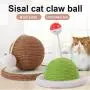 ocijf179 Cat Ball Toy Pet Kitten Sisal Rope Weave Ball Wear-Resistant Cat Scratching Board Playing Toy - Beige