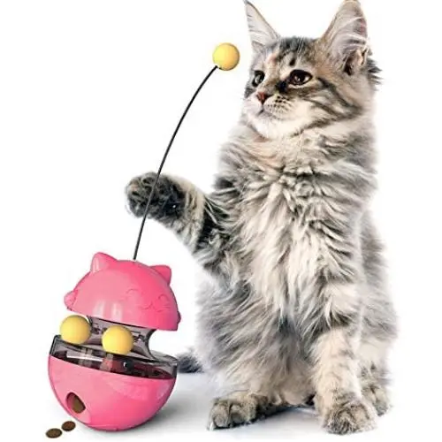 ocijf179 Cat Teaser Feeder Ball Cat Kitten Funny Tumbler Slow Eating Food Leak Dispenser Feeder Ball Teaser Toy - Blue ocijf179 Cat Teaser Feeder Ball Cat Kitten Funny Tumbler Slow Eating Food Leak Dispenser Feeder Ball Teaser Toy - Blue